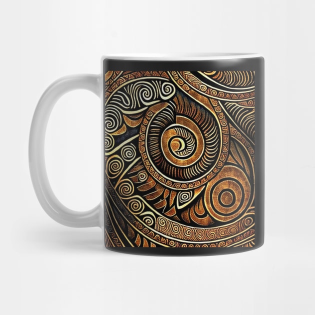 Maori pattern in black, brown and cream by kansaikate